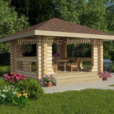 Проект Беседка из бревна № 01-БС компании IZBA IZ BREVNA фото 500 - izzba.ru