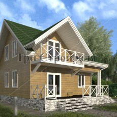 Проект ДК25 9.1×8.3 &quot;Дрезна&quot; компании Три Строителя фото 1 - izzba.ru