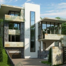 Проект Дом из блоков 423.83м2 компании Дома-бани фото 1 - izzba.ru
