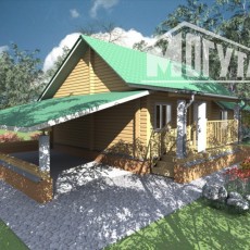 Проект Дом с навесом Солнечный компании Могута фото 1 - izzba.ru