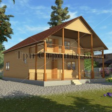 Проект ДБ21 8×11 «Рощино» компании Три Строителя фото 1 - izzba.ru