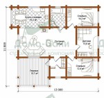 Проект Дом из бруса 134м2 компании Дома-бани фото 3